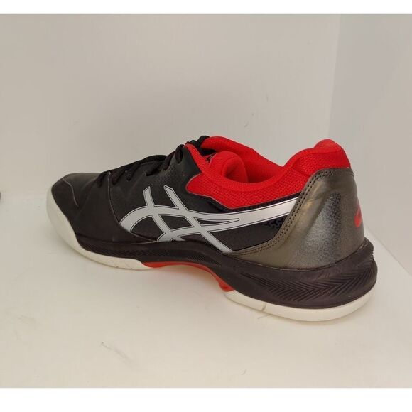 ASICS Dedicate 7 Mens Pre-owned Black w/Silver & Red Tennis Sneakers - sz. 11 - Picture 2 of 7